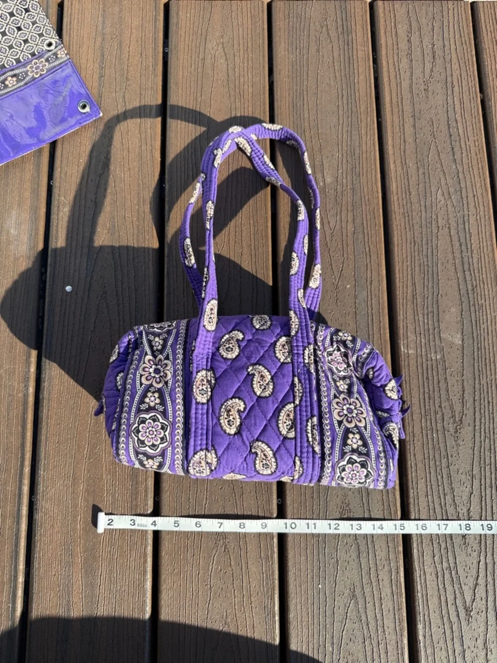 Vera Bradley Purple Quilted Paisley Print “Simply Violet” with pencil case - Picture 3 of 7